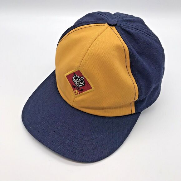 Boy Scouts America Wolf Cub Scout Ball Cap Adjustable Navy & Gold Youth S/M Hat - Picture 2 of 8